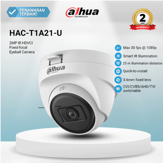 CCTV Analog indoor 2Mp/1080P DAHUA (3.6MM)